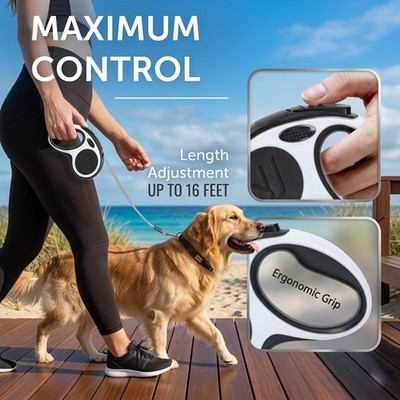 Retractable Dog Leash 26 FT, Heavy Duty Dog Leash for Dogs 50-110 lbs,  Heavy Dut | eBay