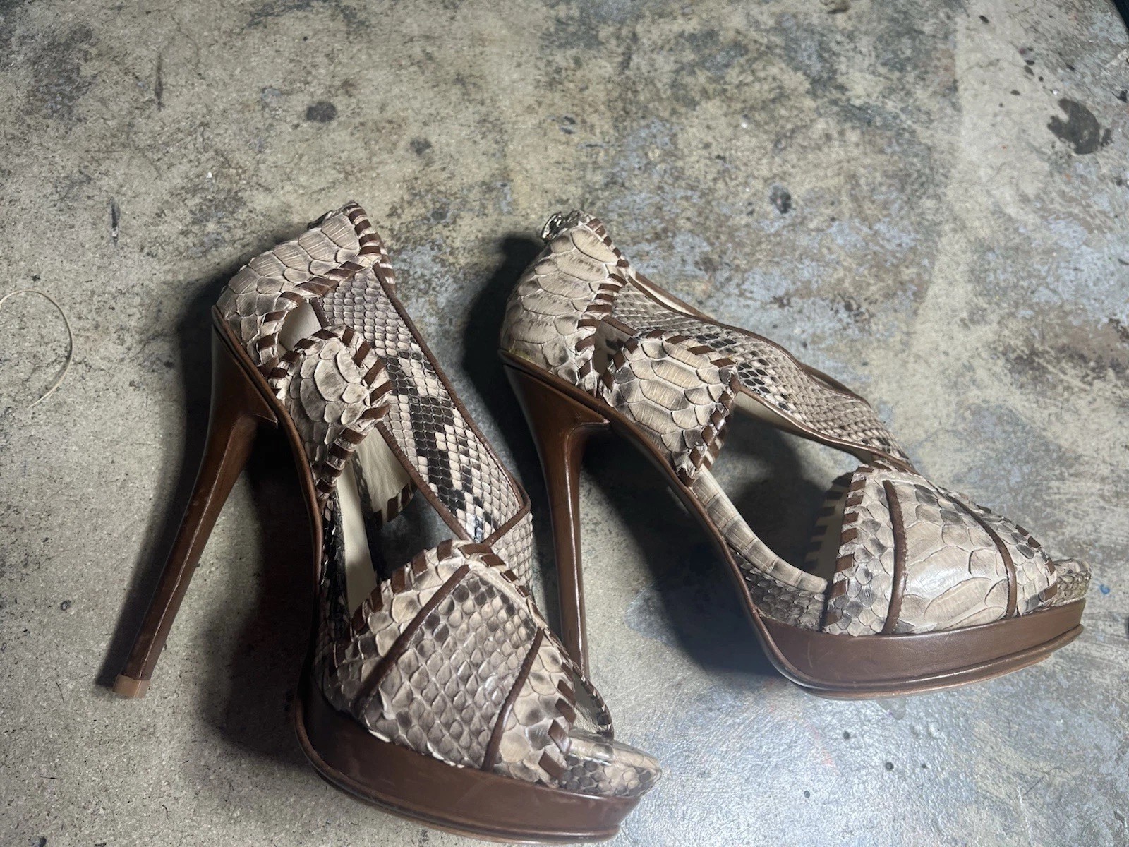 Alexandre Birman shoes Python Leather Platform He… - image 18