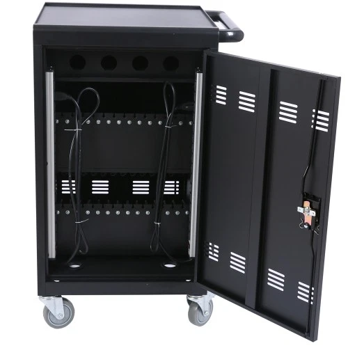 New Mobile Charging Cart Station for Tablet and Laptop Computer with Power Strip - Image 4 of 4