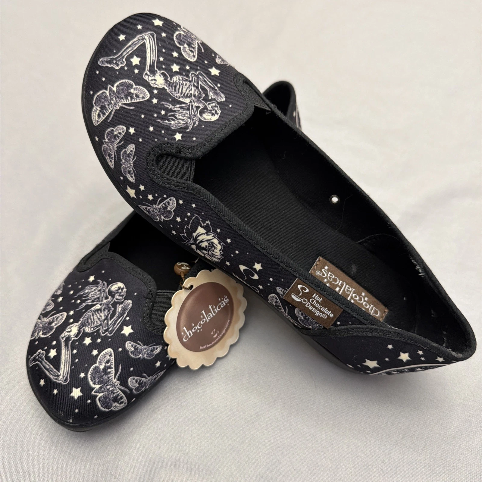 Hot Chocolate Design Shoes Women 36 US 6 Black Fallen Angels Slip On Loafers