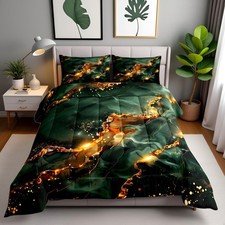 Abstract Marble Comforter Set King Size,Luxury Stone Texture Modern Artwork B...