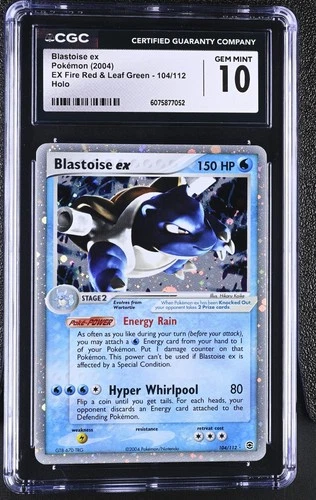 CGC 10 GEM MINT Blastoise ex EX Fire Red & Leaf Green 104/112 Holo Pokemon Card