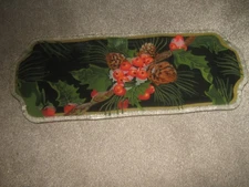 Peggy Karr Fused Glass Divided Christmas Holiday Platter