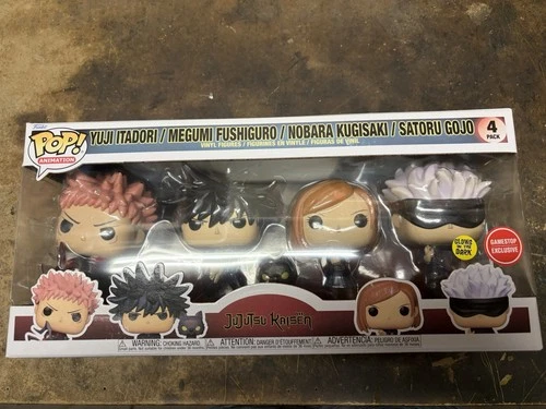 Funko Pop! Animation 4-Pack Yuji, Megumi, Nobara, Gojo Glow GameStop Exclusive!
