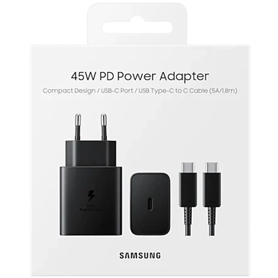Caricabatterie Samsung EP-TA845 45W USB-C  con Cavo - Nero - Immagine 2 di 3