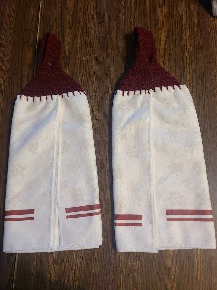 Crochet Handmade Christmas Gnomes Kitchen Towel Set Of 2 Foto 2 de 2
