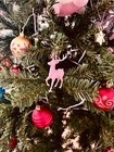 1X Christmas Deer Ornament – Plastic Holiday Decoration for Tree & Home Décor