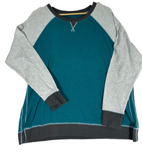 Eddie Bauer Sweatshirt Men 2XL Teal Gray Pullover Crewneck Casual Comfort Top