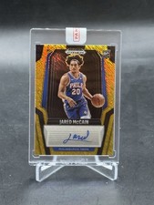 2024 Prizm Black Jared McCain Rookie Gold Shimmer Auto 7/10 Philadelphia 76ers
