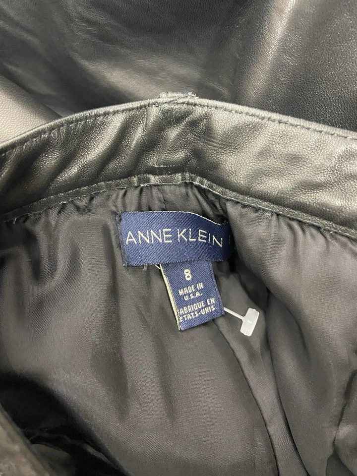 Anne Klein Size 8 Black Leather Pants - Image 4 of 4