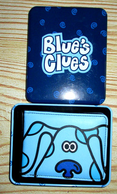 MENS BUCKLE DOWN BLUE'S CLUES BIFOLD WALLET WITH TIN GIFT BOX