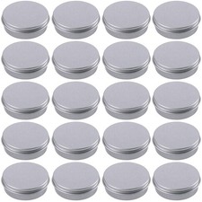 12 Pack 0.5oz Aluminum Tin Jar Refillable Containers 15ml Screw Lid Round