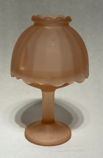 Fairy Lamp Frosted Pink Victorian Lamp Shade Made in Taiwan 6" Tall EX