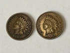 1888 & 1902 1c Indian Penny Cents BN Actual Coins Solid FINE/VF.    2 Coins