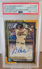 2024 Bowman Draft - Autographs Blake Burke CPA-BB Gold Shimmer /50 PSA AUTHENTIC
