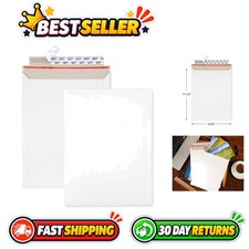 25 Pack 9x11.5 White Self Seal Photo Document Mailers - Professional Shipping...