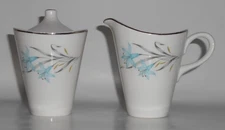 Homer Laughlin China Linda w/Platinum Creamer & Sugar Bowl Set