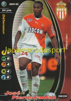 038 JOSE PIERRE-FANFAN # AS MONACO CARD WIZARDS FOOTBALL CHAMPIONS 2001 2002
