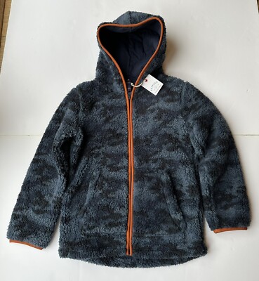 Fatface Boys Blue Camo Zip Through Fleece Age 7-8 Years *BNWT
