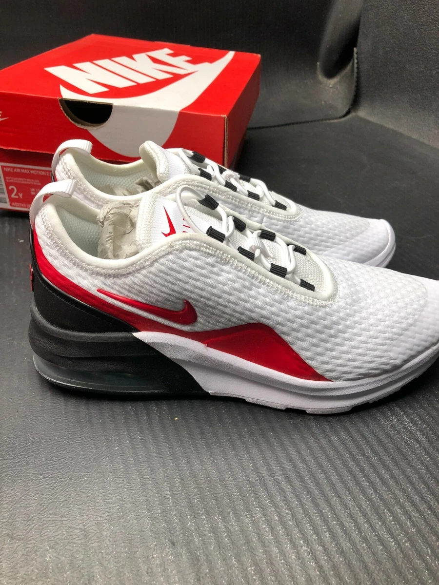 Verdragen Rijpen portemonnee Nike Air Max Motion 2 White Red Black KIDS SIZE 2Y NEW Casual AQ2743 101 |  eBay