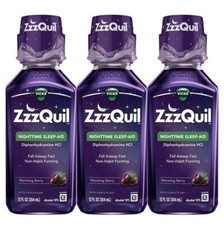 ZzzQuil Nighttime Sleep-Aid Liquid Berry Flavor 12 fl. oz., 3 pk. 