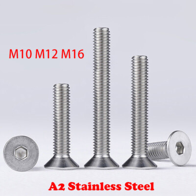 Countersunk Socket Screws Hex Allen Bolts A2 Stainless Steel M10 M12 M16 Metric