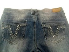 Vigoss Boot Denim Jeans Factory Distressed/Destroyed Light Wash 5 Pocket Sz 11