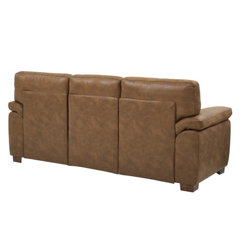 Vintage Brown Leather 3-Seat Sofa – Mid-Century Lounge Furniture - Picture 3 of 8