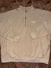 Men's Straight Down 1/4 Zip Pullover golf logo Size Large made in USA