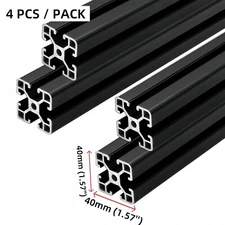 4PCS 4040 T-Slot Rail 40x40x200mm Anodized Black Linear Guide for CNC 3D Printer