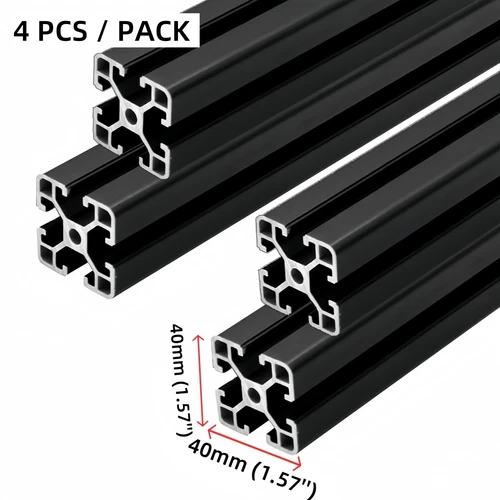 T Slot 4040 Aluminum Extrusion EU Standard Linear Rails 200mm - 1500mm 4pcs/pack