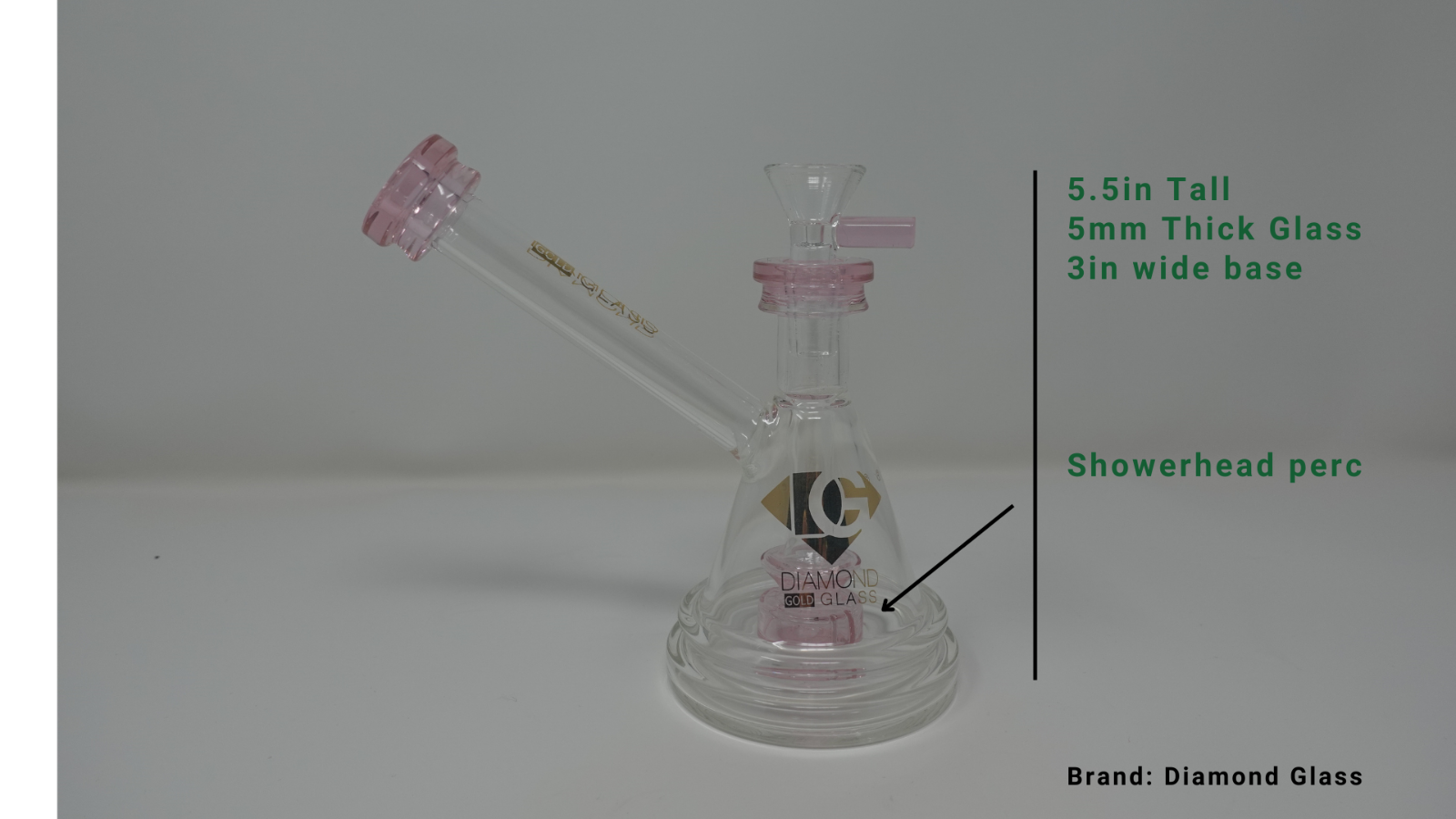 Premium Pink unique design beaker Water Pipe bubbler bong, Diamond Glass brand