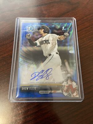 2017 Bowman Chrome Drew Ellis Blue Wave Refractor Auto /150 Autograph