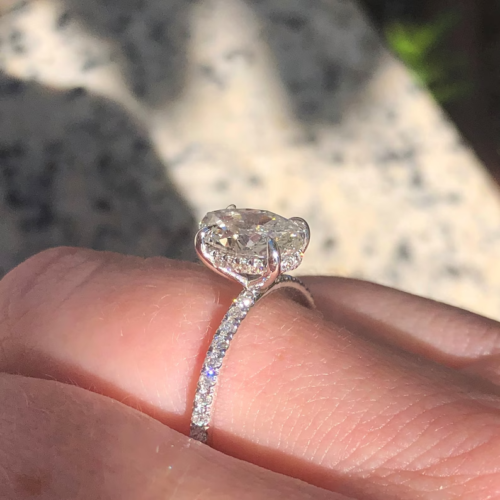 IGI GIA Lab Grown Diamond Engagement Ring 1.80 Carat Oval Cut 14K White Gold - Picture 3 of 12