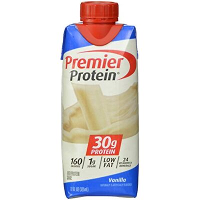 Premier Nutrition High Protein Shake, Vanilla, 11 oz.,2Pack (18 Count Each )