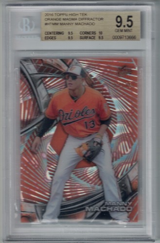 2016 Topps High Tek Manny Machado Orange Magma Diffractor #1/25 BGS 9.5 HT-MM - 第 1/2 張圖片