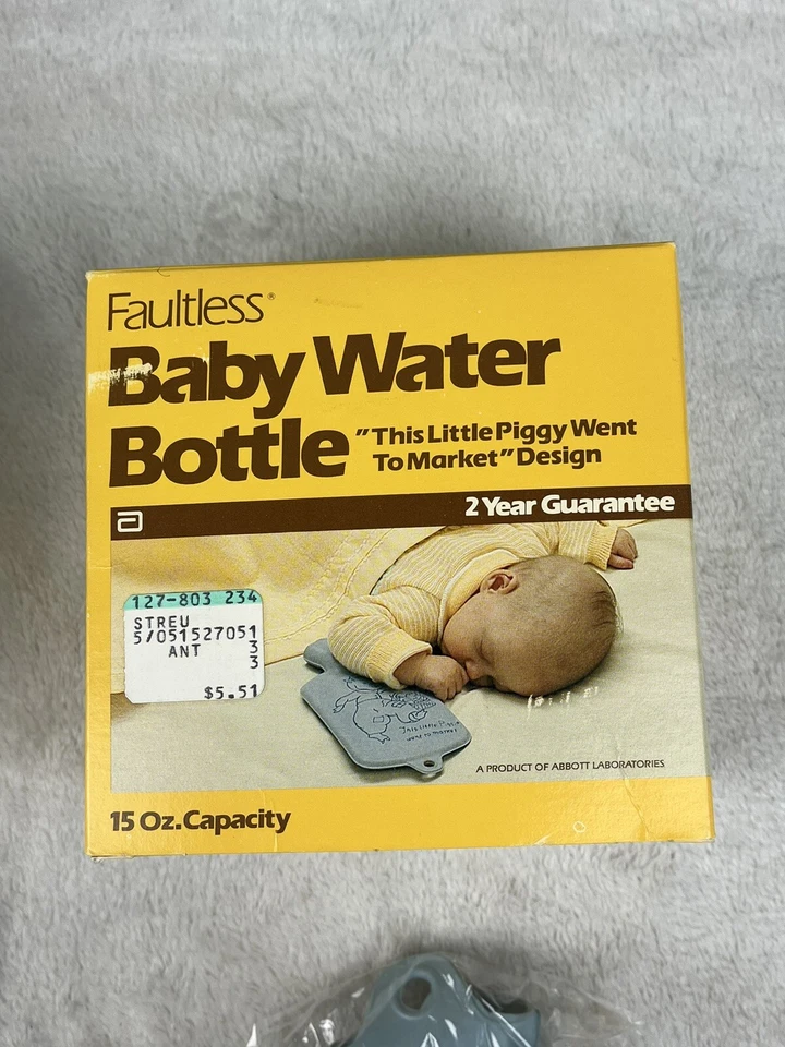 De colección NUEVO Botella de Agua Caliente de Goma Azul Bebé Infectuoso Orig. Caja Little Piggy Foto 4 de 4