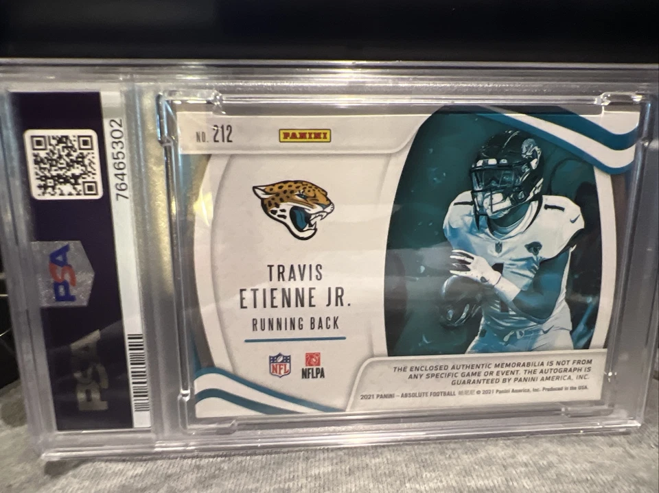 2021 Absolute Materials Auto-Quad Travis Etienne Jr. PSA 9 MT #11/75 - Image 2 of 2