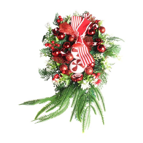 Christmas Wreath Garland Candy Cane Bow Ornament FrWZt Door Wall Home Decoration - Picture 15 of 17