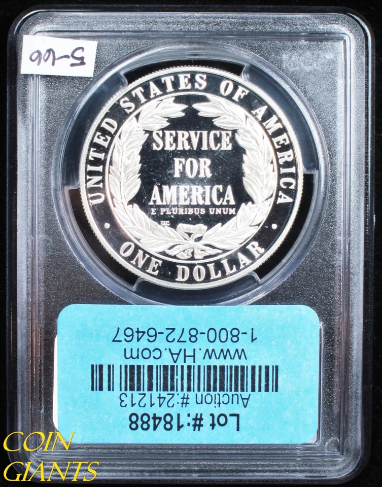1996-S S$1 National Community Service PCGS PR70 DCAM Commemorative Silver Dollar - Image 2 of 2