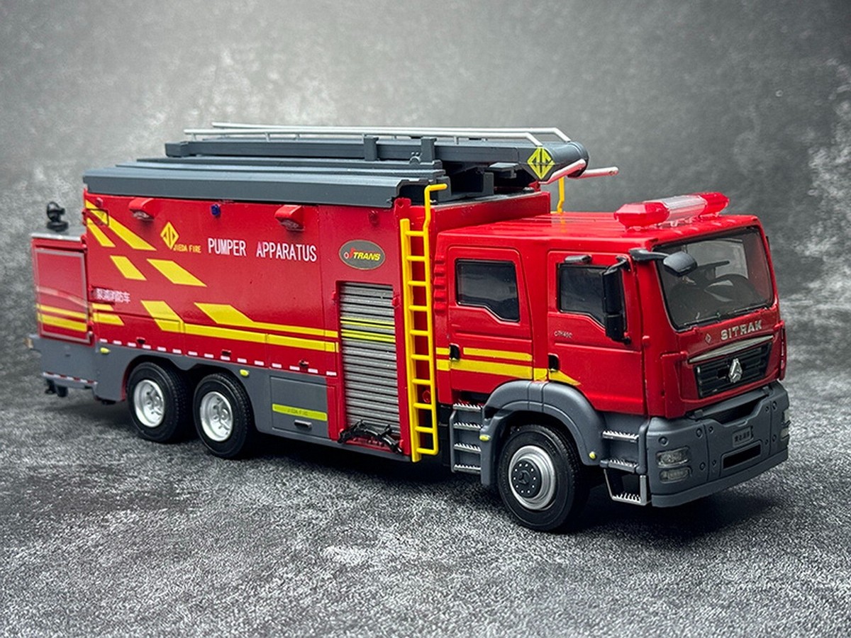 Camion De Pompiers JIEDA 1/43 échelle - Jouet Miniature En Métal - Neuf