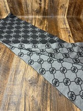 Michael Kors Scarf Neck Warmer Knit All Over MK Monogram Reversible Casual Gray