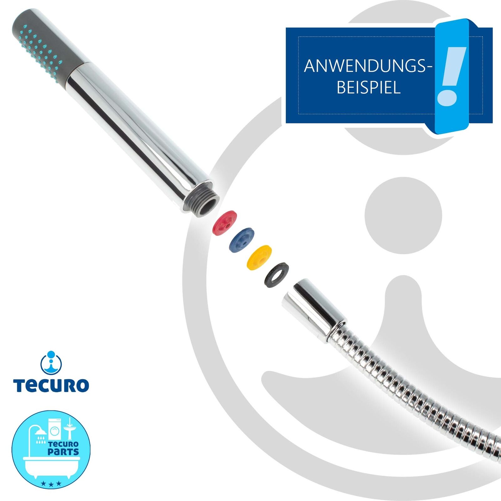 tecuro Wasser-Spar-Set für Brauseschlauch/Duschkopf - Wasserdurchflussbegrenzer 