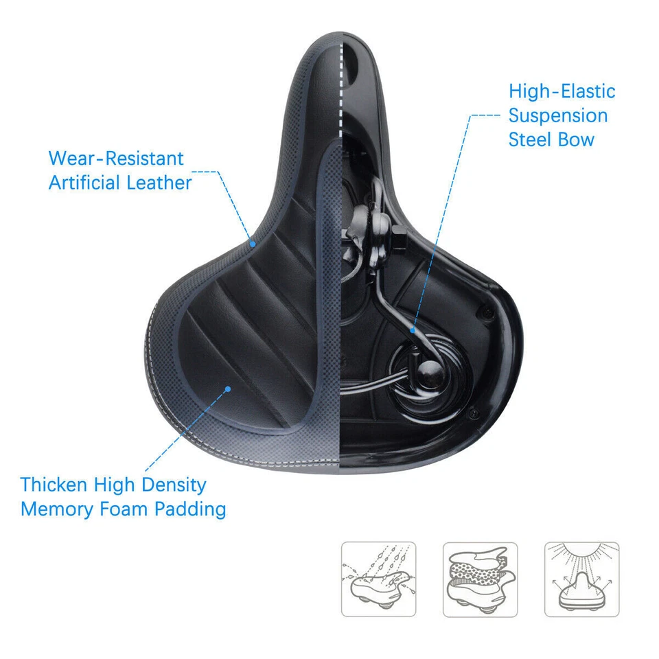 Comfort Wide Big Bum Soft Gel E-bike Bicycle Saddle Seat Air Cushion Gel Pad - Image 2 of 4