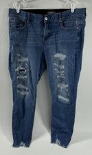 Torrid Womens Distressed Bombshell Skinny Jeans Size 20R Medium Wash Stretch