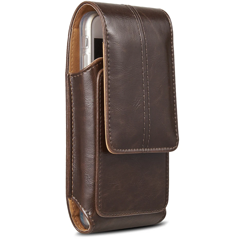 Funda de cuero con cinturón para iPhone XS 11 12 13 15 Pro Max Samsung 9+ S10+ Foto 3 de 4