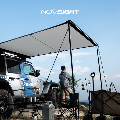 NOVSIGHT 6,6'-9,8' Tenda da sole laterale per auto tetto estraibile tenda riparo tende per veicoli - Foto 17 di 35