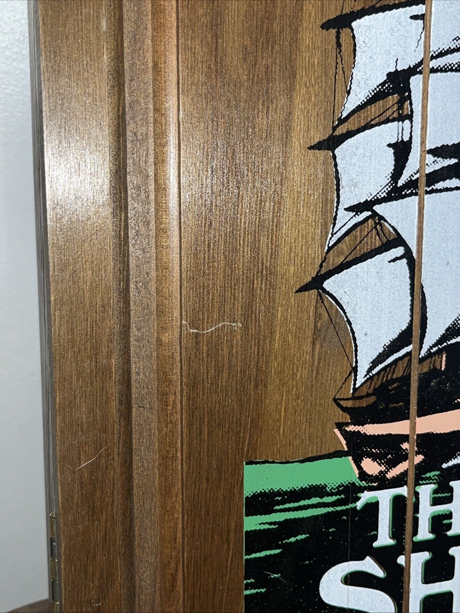 VTG 1970's THE SHIP”S INN Dartboard Wooden Case Bar Garage Man