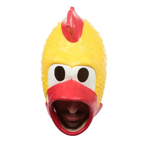 Ghoulish Productions Rubber Chicken Adult Latex Head Mask Humor Funny Halloween - Picture 3 of 4