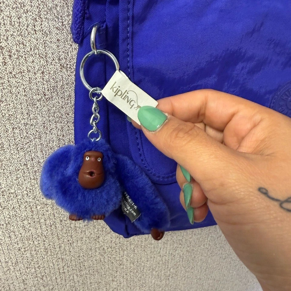 Bolso Bandolera Kipling Mujer con Correa Ajustable Azul Nylon Mono Llavero Foto 3 de 4